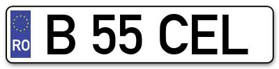 Placuta inmatriculare numar auto  B-55-CEL, B 55 CEL, B55CEL
