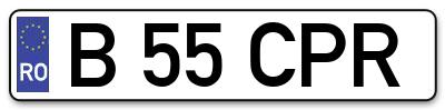 Placuta inmatriculare numar auto  B-55-CPR, B 55 CPR, B55CPR