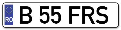 Placuta inmatriculare numar auto  B-55-FRS, B 55 FRS, B55FRS