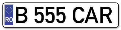 Placuta inmatriculare numar auto  B-555-CAR, B 555 CAR, B555CAR