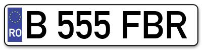 Placuta inmatriculare numar auto  B-555-FBR, B 555 FBR, B555FBR