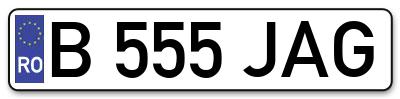 Placuta inmatriculare numar auto  B-555-JAG, B 555 JAG, B555JAG