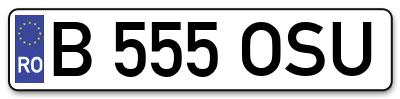 Placuta inmatriculare numar auto  B-555-OSU, B 555 OSU, B555OSU