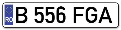 Placuta inmatriculare numar auto  B-556-FGA, B 556 FGA, B556FGA