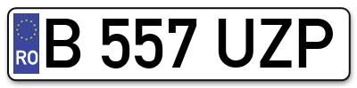 Placuta inmatriculare numar auto  B-557-UZP, B 557 UZP, B557UZP