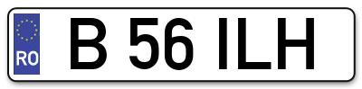 Placuta inmatriculare numar auto  B-56-ILH, B 56 ILH, B56ILH