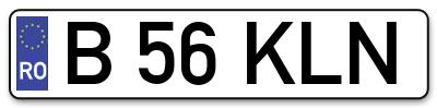 Placuta inmatriculare numar auto  B-56-KLN, B 56 KLN, B56KLN