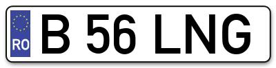 Placuta inmatriculare numar auto  B-56-LNG, B 56 LNG, B56LNG