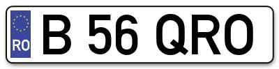 Placuta inmatriculare numar auto  B-56-QRO, B 56 QRO, B56QRO