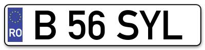 Placuta inmatriculare numar auto  B-56-SYL, B 56 SYL, B56SYL