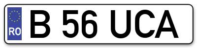 Placuta inmatriculare numar auto  B-56-UCA, B 56 UCA, B56UCA