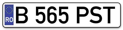Placuta inmatriculare numar auto  B-565-PST, B 565 PST, B565PST