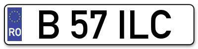 Placuta inmatriculare numar auto  B-57-ILC, B 57 ILC, B57ILC