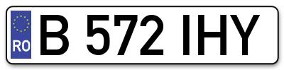 Placuta inmatriculare numar auto  B-572-IHY, B 572 IHY, B572IHY