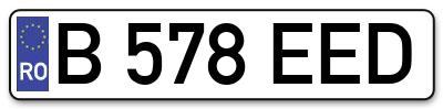 Placuta inmatriculare numar auto  B-578-EED, B 578 EED, B578EED