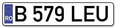 Placuta inmatriculare numar auto  B-579-LEU, B 579 LEU, B579LEU