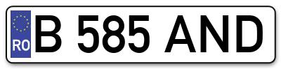 Placuta inmatriculare numar auto  B-585-AND, B 585 AND, B585AND