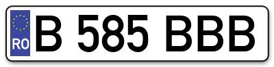 Placuta inmatriculare numar auto  B-585-BBB, B 585 BBB, B585BBB