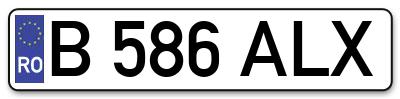 Placuta inmatriculare numar auto  B-586-ALX, B 586 ALX, B586ALX
