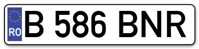 Placuta inmatriculare numar auto  B-586-BNR, B 586 BNR, B586BNR
