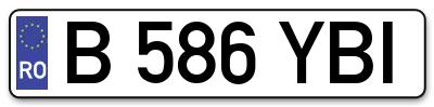 Placuta inmatriculare numar auto  B-586-YBI, B 586 YBI, B586YBI