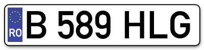 Placuta inmatriculare numar auto  B-589-HLG, B 589 HLG, B589HLG