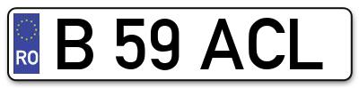Placuta inmatriculare numar auto  B-59-ACL, B 59 ACL, B59ACL