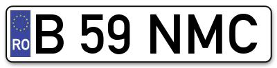 Placuta inmatriculare numar auto  B-59-NMC, B 59 NMC, B59NMC