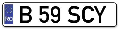 Placuta inmatriculare numar auto  B-59-SCY, B 59 SCY, B59SCY