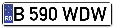 Placuta inmatriculare numar auto  B-590-WDW, B 590 WDW, B590WDW
