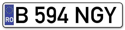 Placuta inmatriculare numar auto  B-594-NGY, B 594 NGY, B594NGY