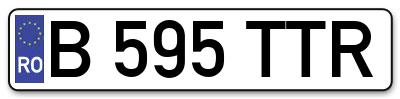 Placuta inmatriculare numar auto  B-595-TTR, B 595 TTR, B595TTR