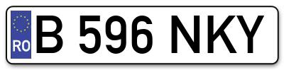 Placuta inmatriculare numar auto  B-596-NKY, B 596 NKY, B596NKY