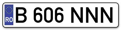 Placuta inmatriculare numar auto  B-606-NNN, B 606 NNN, B606NNN