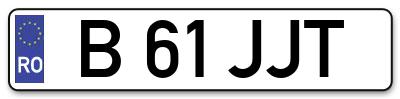 Placuta inmatriculare numar auto  B-61-JJT, B 61 JJT, B61JJT