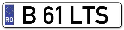 Placuta inmatriculare numar auto  B-61-LTS, B 61 LTS, B61LTS