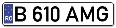 Placuta inmatriculare numar auto  B-610-AMG, B 610 AMG, B610AMG
