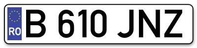 Placuta inmatriculare numar auto  B-610-JNZ, B 610 JNZ, B610JNZ