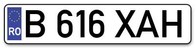 Placuta inmatriculare numar auto  B-616-XAH, B 616 XAH, B616XAH
