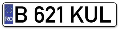 Placuta inmatriculare numar auto  B-621-KUL, B 621 KUL, B621KUL