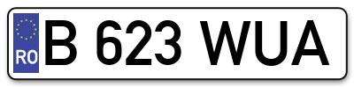 Placuta inmatriculare numar auto  B-623-WUA, B 623 WUA, B623WUA