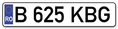 Placuta inmatriculare numar auto  B-625-KBG, B 625 KBG, B625KBG