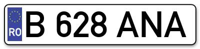 Placuta inmatriculare numar auto  B-628-ANA, B 628 ANA, B628ANA