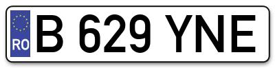 Placuta inmatriculare numar auto  B-629-YNE, B 629 YNE, B629YNE
