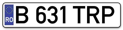 Placuta inmatriculare numar auto  B-631-TRP, B 631 TRP, B631TRP