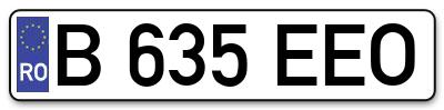 Placuta inmatriculare numar auto  B-635-EEO, B 635 EEO, B635EEO