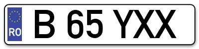Placuta inmatriculare numar auto  B-65-YXX, B 65 YXX, B65YXX