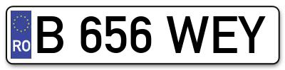 Placuta inmatriculare numar auto  B-656-WEY, B 656 WEY, B656WEY