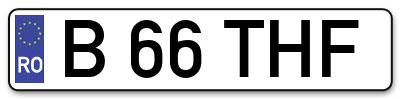 Placuta inmatriculare numar auto  B-66-THF, B 66 THF, B66THF