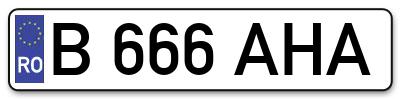 Placuta inmatriculare numar auto  B-666-AHA, B 666 AHA, B666AHA